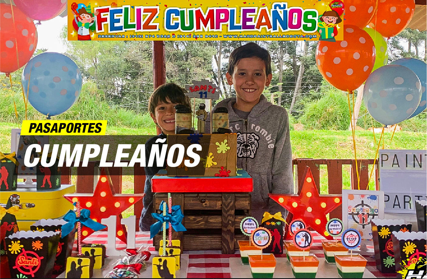 Planes cumpleaños Hard paintball Bogota