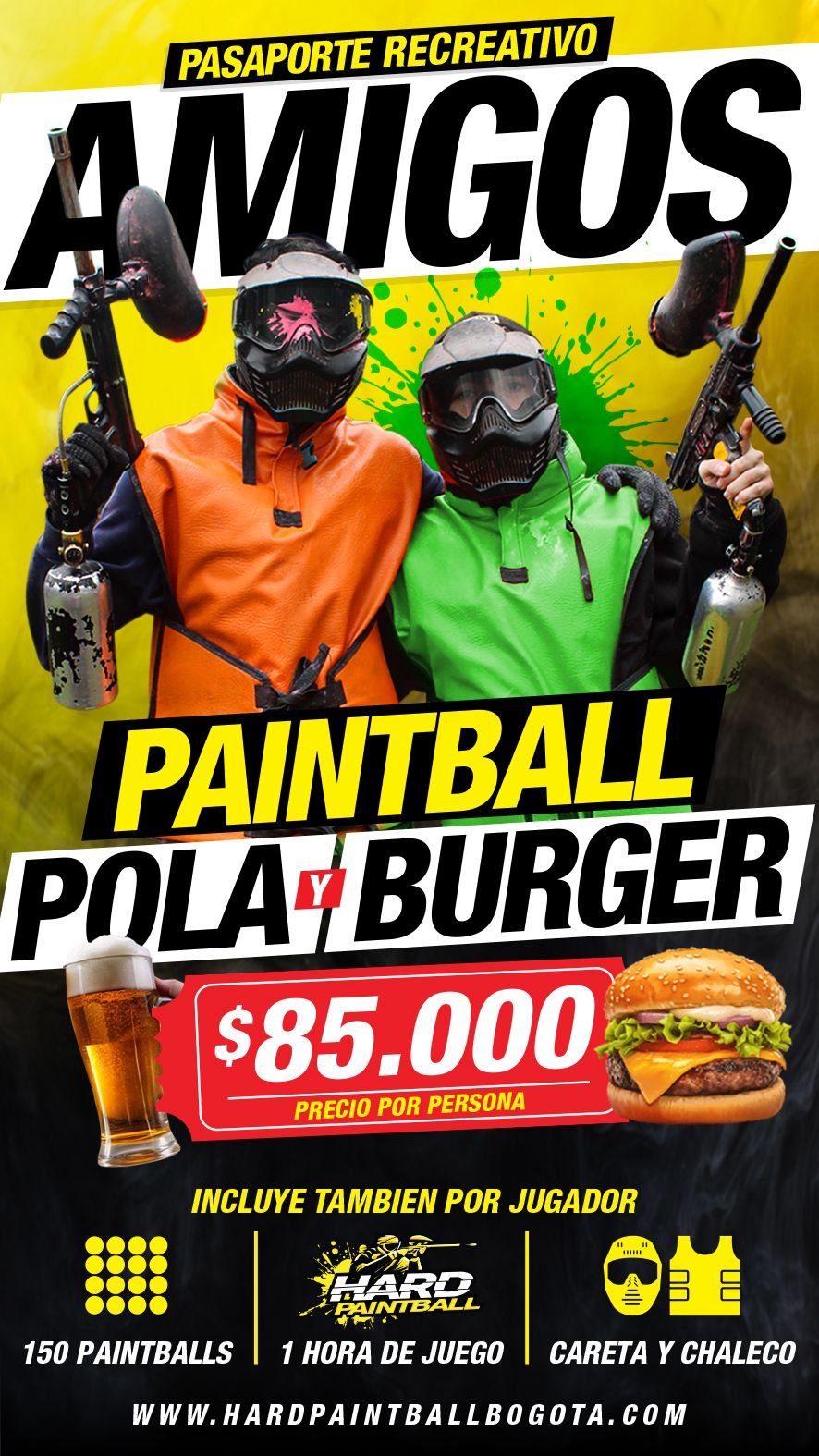 tarifa amigos Hard paintball Bogota