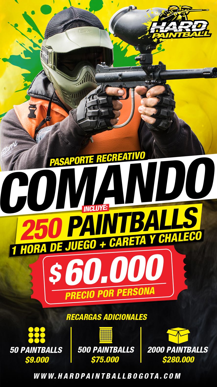 tarifa comando Hard paintball Bogota